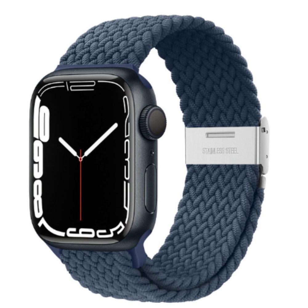 NEW Adjustable NAVY Braided Solo Loop For Apple Watch